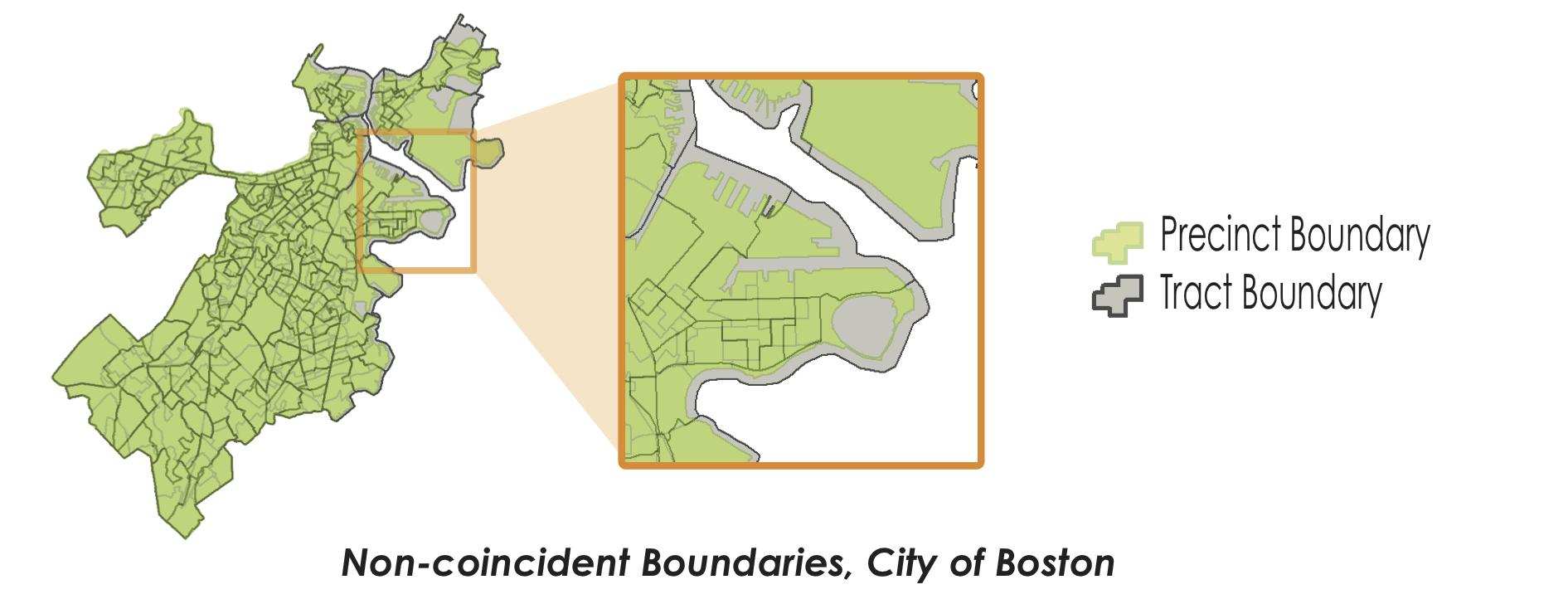 Non-coincident Boundaries, City of Boston